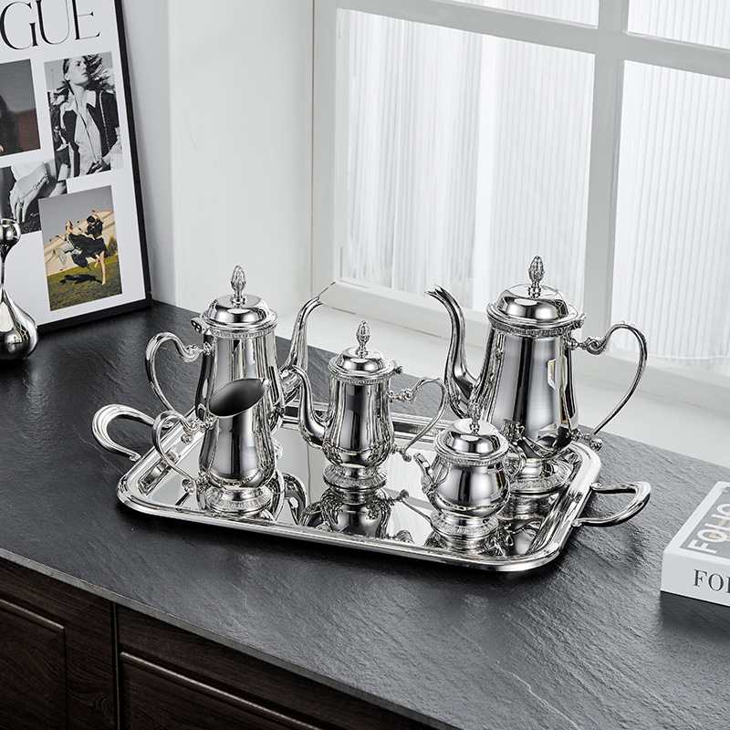 Coffee Tea English - Nordisches Edelstahl Nachmittagstee- und Kaffee-Set Luxuriöse