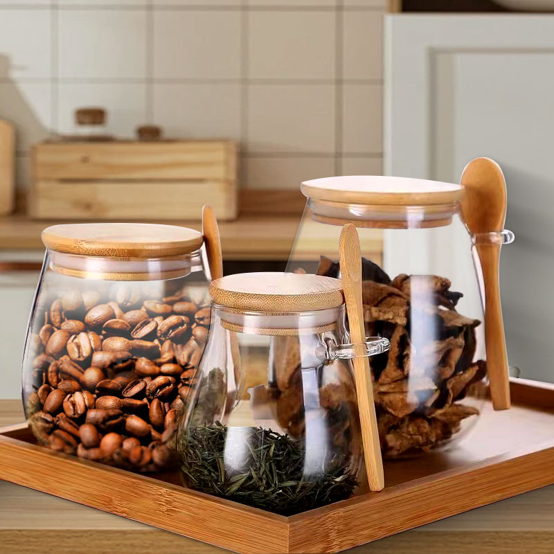 Coffee Tea Canister Set - 34-Unzen-Verglas aus versiegeltem Glas mit Löffel
