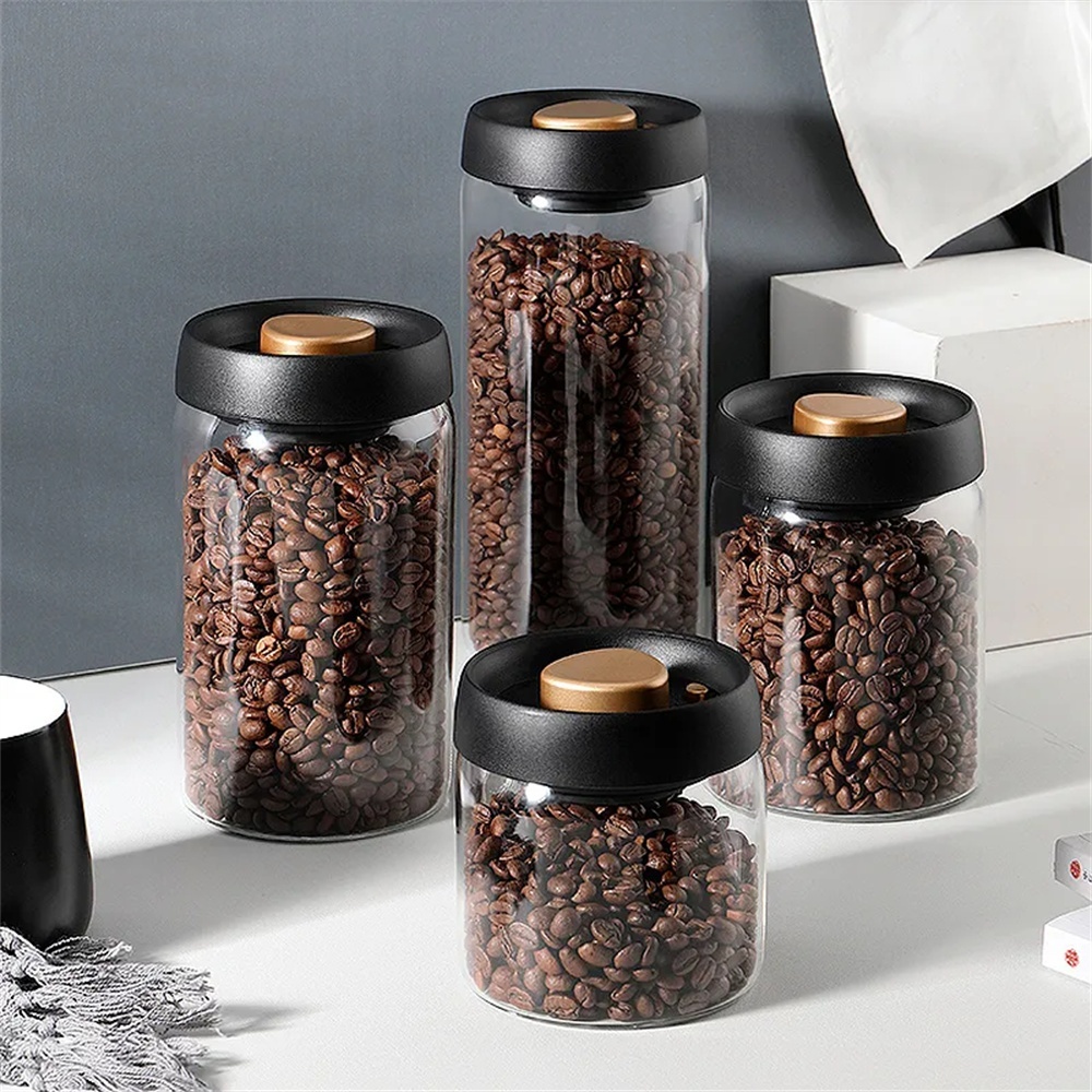 Coffee Tea Canister Set - 1 Packung Kaffeebohnen-Aufbewahrungsbehälter mit Luftdichtem Deckel,