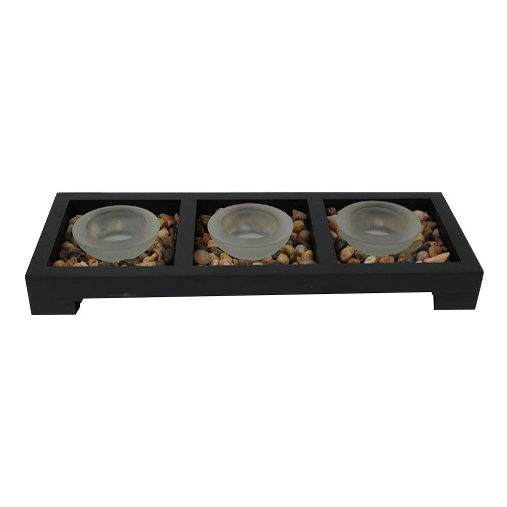 Coffee Tea Set - 1 Set Teelichthalter aus Glas, mattiertes