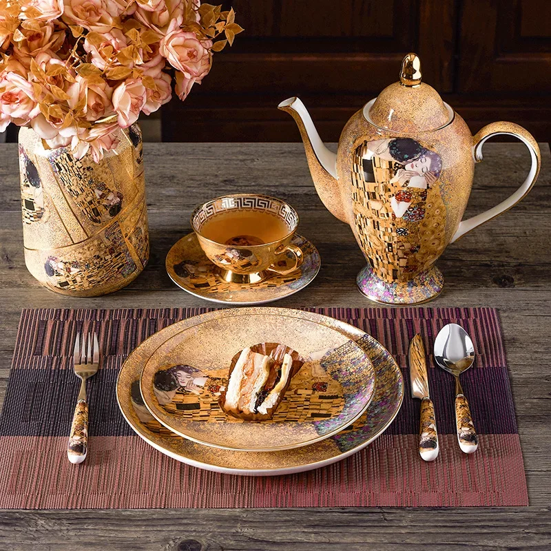 Coffee Tea Creamer - Gustav Klimt Bone China Kaffee-Set Luxuriöses