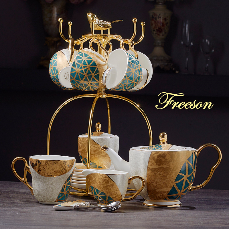 Coffee Tea Creamer - Luxus Bone China Kaffee Set Gold