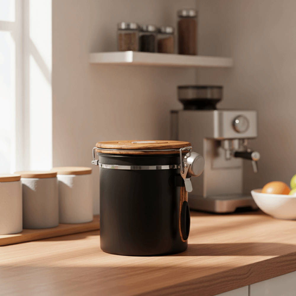 Coffee Tea And Bean Leaf - Kaffeebohnen-Aufbewahrungstank aus Edelstahl 304, luftdicht, mit
