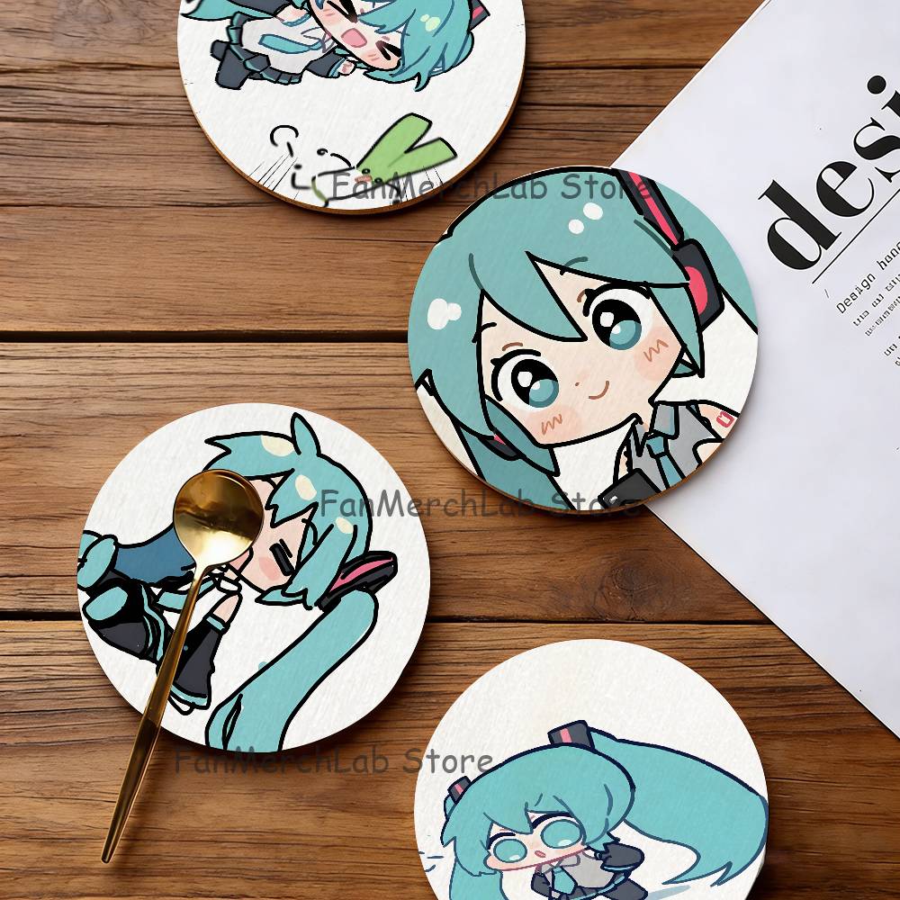 Coffee Tea Gift Set - Electronic Musicians M-Miku Holzuntersetzer-Set – hitzebeständig
