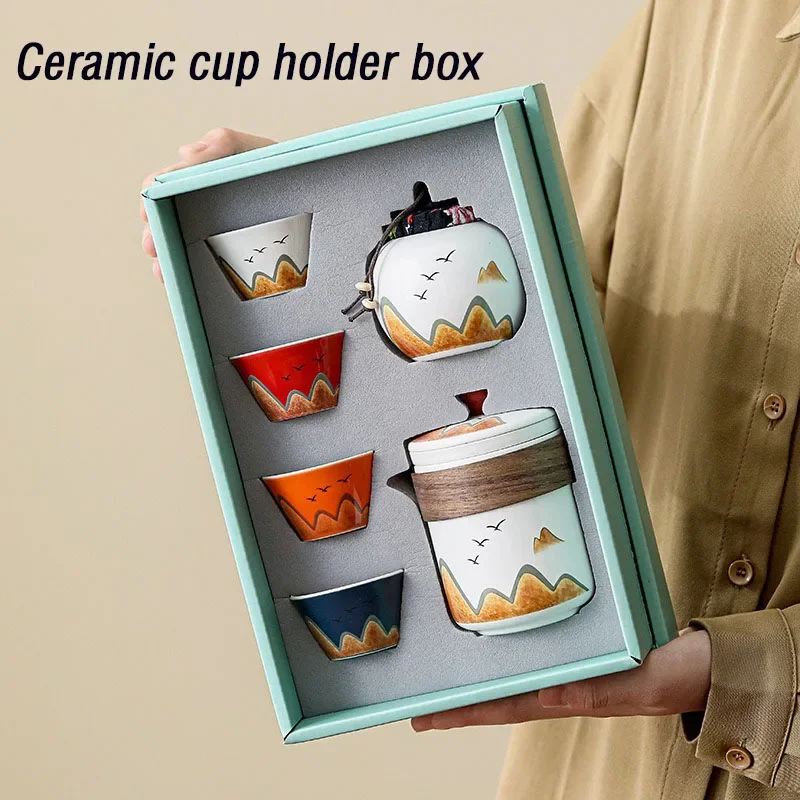 Coffee Tea Canister Set - Geschenkbox, Keramik-Teetasse im chinesischen Stil, Teekanne