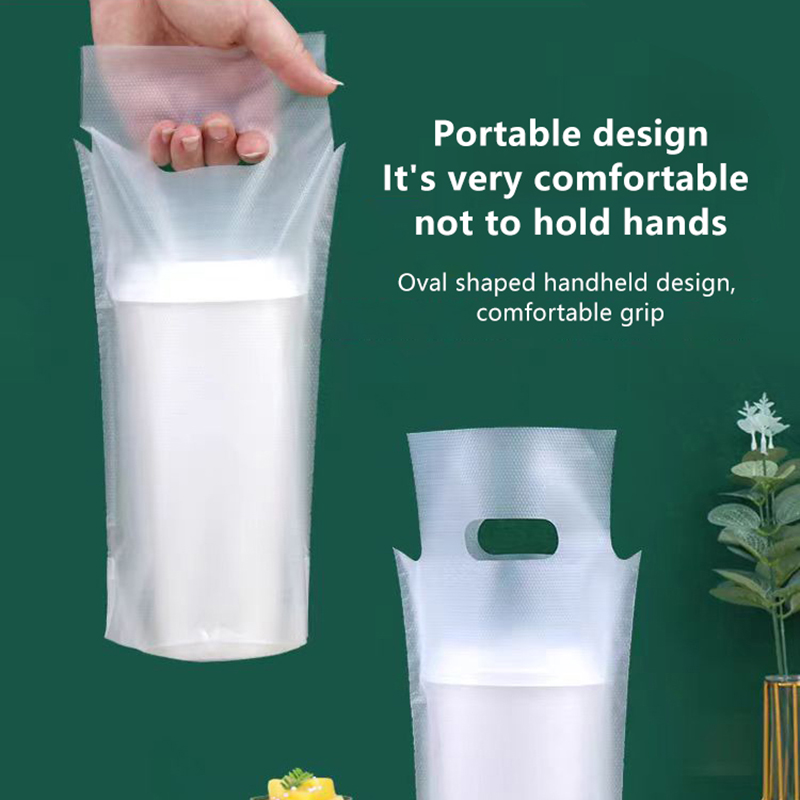 Coffee Tea With Milk - 100 Stück Einweg-Getränkebeutel aus Kunststoff, Kaffee-Mitnahmebeutel,