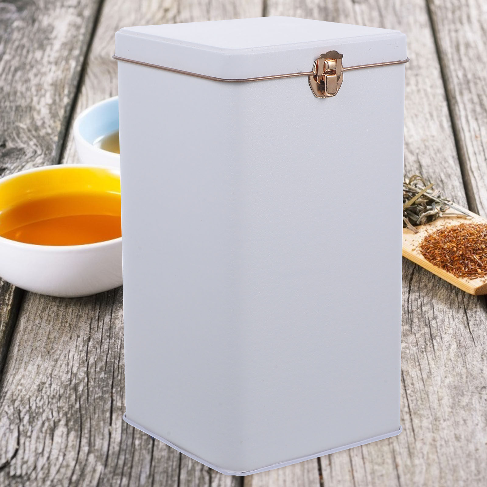 Coffee Tea And Bean Leaf - Robuste Aufbewahrungsdose aus Weißblech für Teeblätter