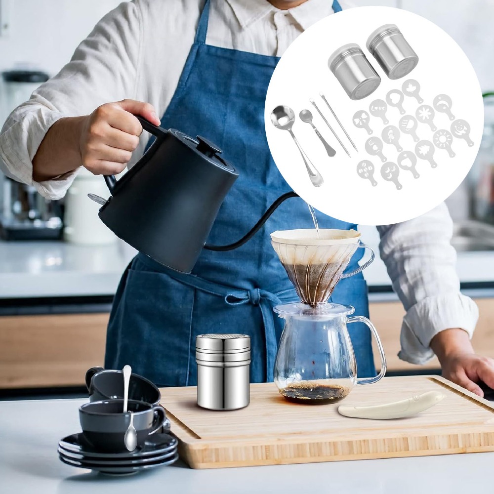 Coffee Stencil Art - Edelstahl Latte Art Stift Tragbares Design