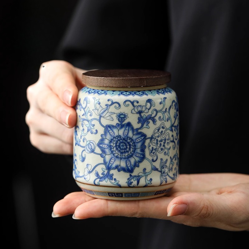 Coffee Tea Canister Set - Kreative blaue und weiße Porzellan versiegelte