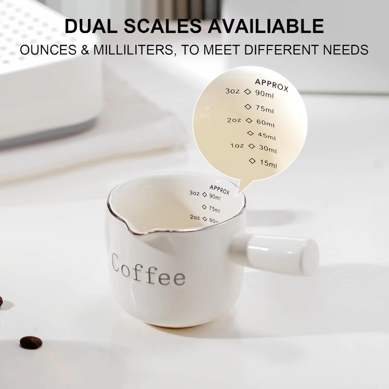 Coffee Tea With Milk - Mini-Keramik-Kaffeetasse mit Griff, V-förmiger Auslauf, Milchbecher,