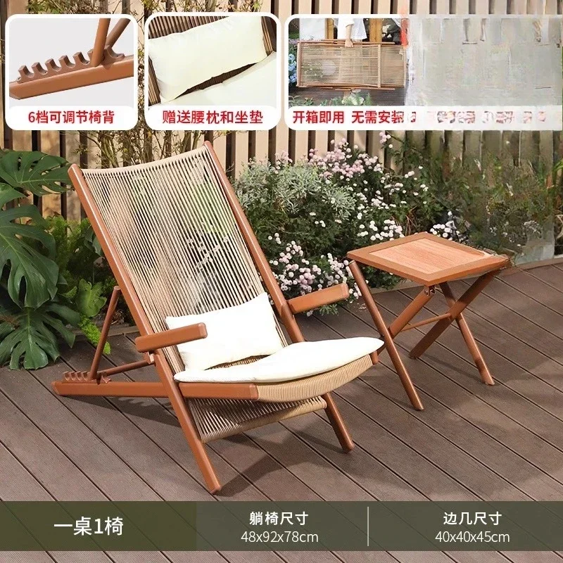 Tea & Coffee Kent - r5.13 Balkon-Loungesessel, Klappbarer Gartenstuhl mit Teetisch,