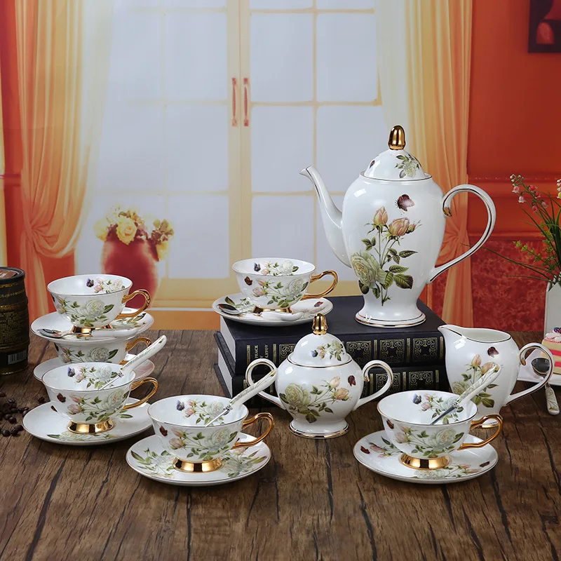 Coffee Tea Creamer - Knochen China Kaffee Set Kamelie Stil