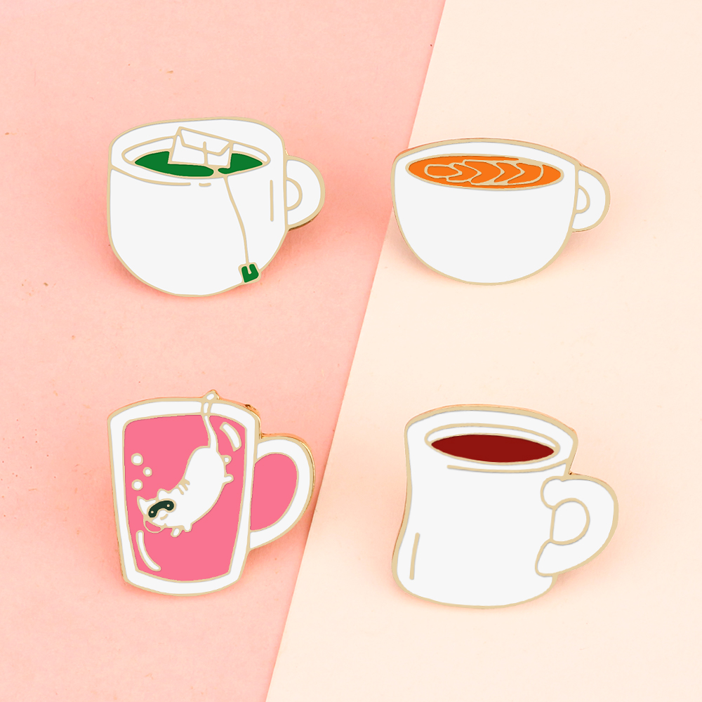 Coffee Tea & Company - 4 Stil Getränk Emaille Pins kreative
