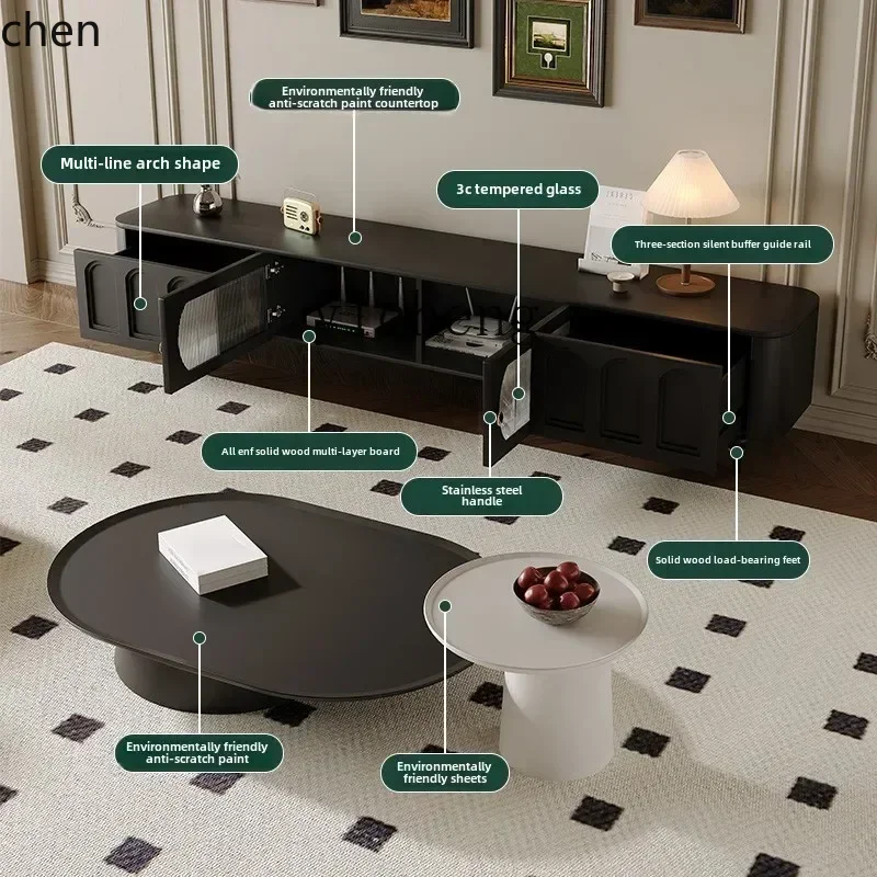 Coffee&Tea House Opinie - i5.15 Retro-TV-Schrank Couchtisch-Kombination Moderner Einfacher Wohnzimmer-Bodenschrank
