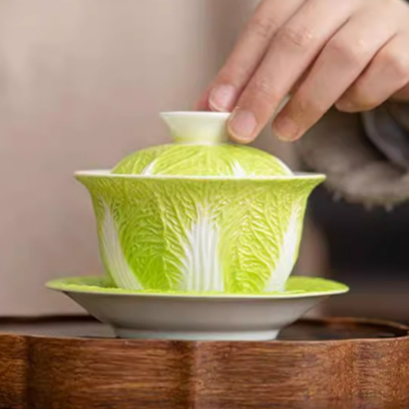 Coffee Tea Set Up - Hammelfleischfett Jade Porzellan Bai Cai Gaiwan