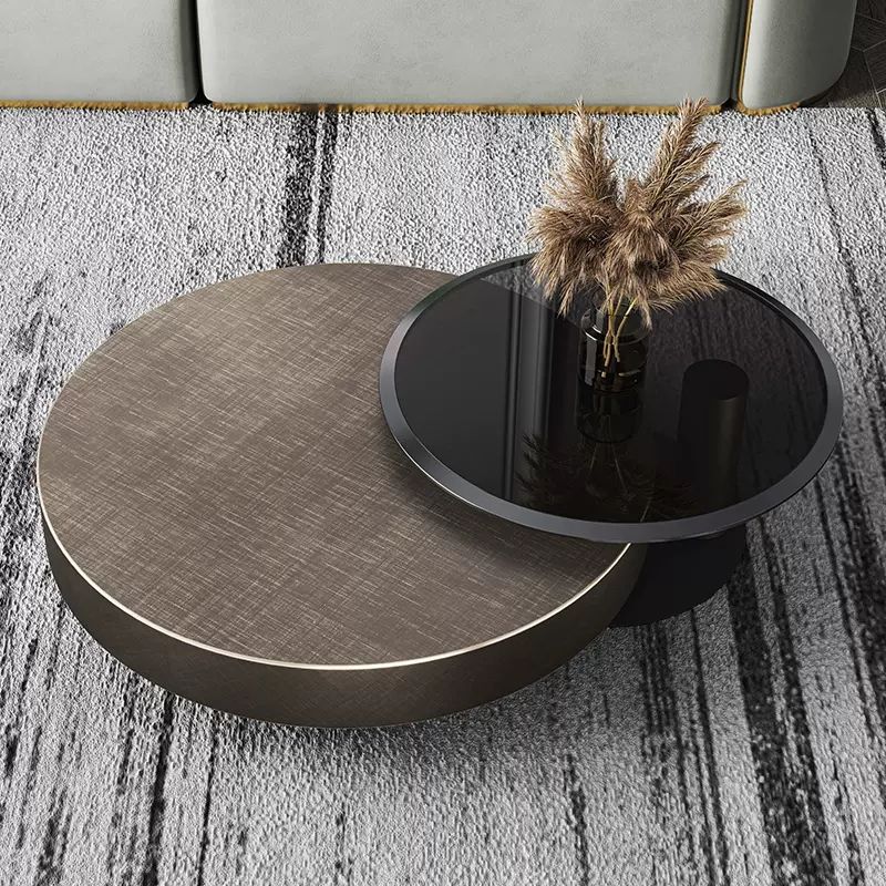 Coffee Tea & Company - Moderne Runde Edelstahl Beistelltische mit Goldbasis
