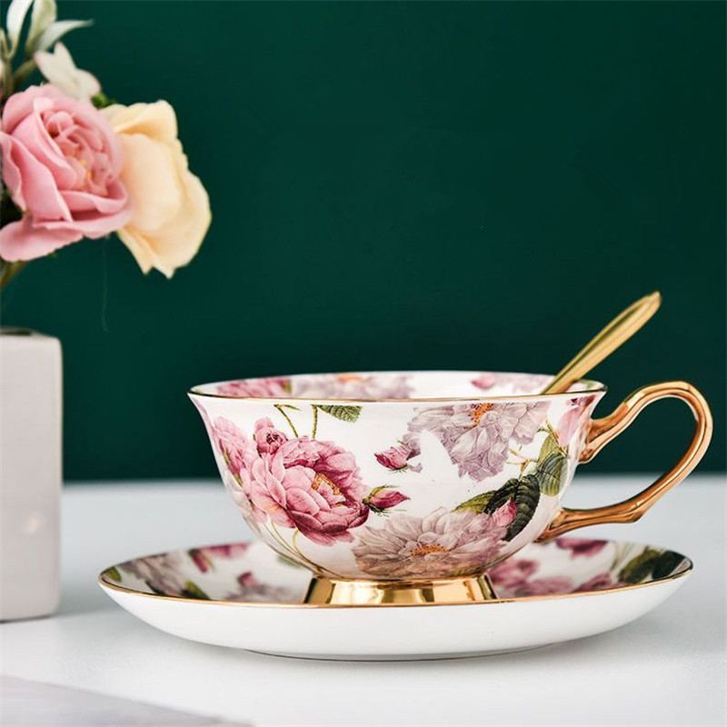 Coffee Tea English - Neuartiges und Schönes Kaffeetassen-Set mit Untertasse