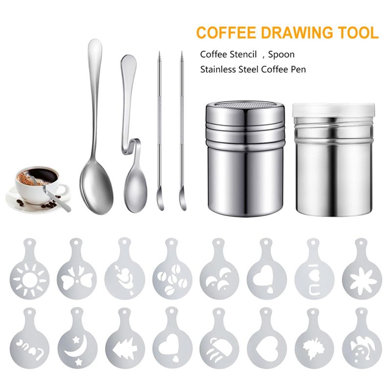22-teiliges Set Wiederverwendb – Coffee Stencil Art Bewertung und Preis