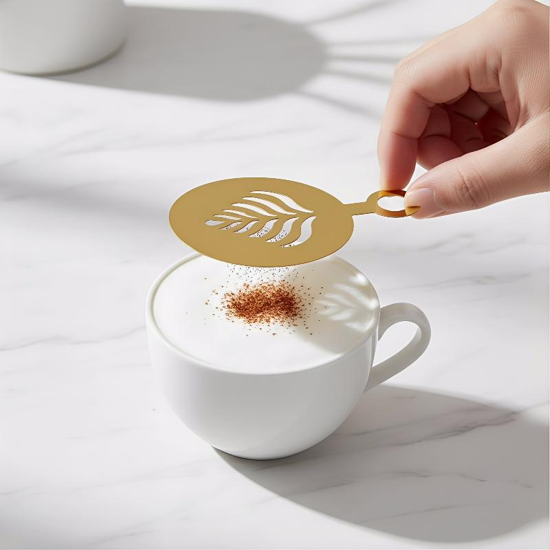 4-teiliges Edelstahl-Kaffee-Sc – Coffee Stencil Art Bewertung und Preis