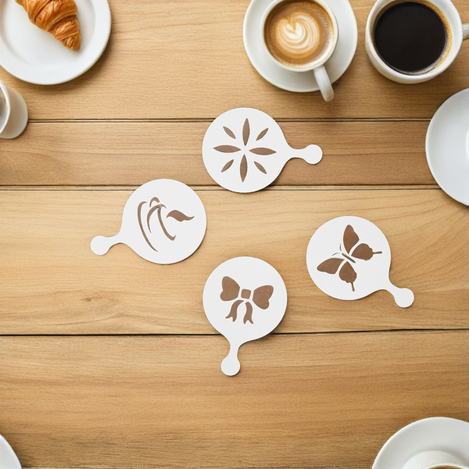 8 Stück Kaffee-Latte-Art-Schab – Coffee Stencil Art Bewertung und Preis