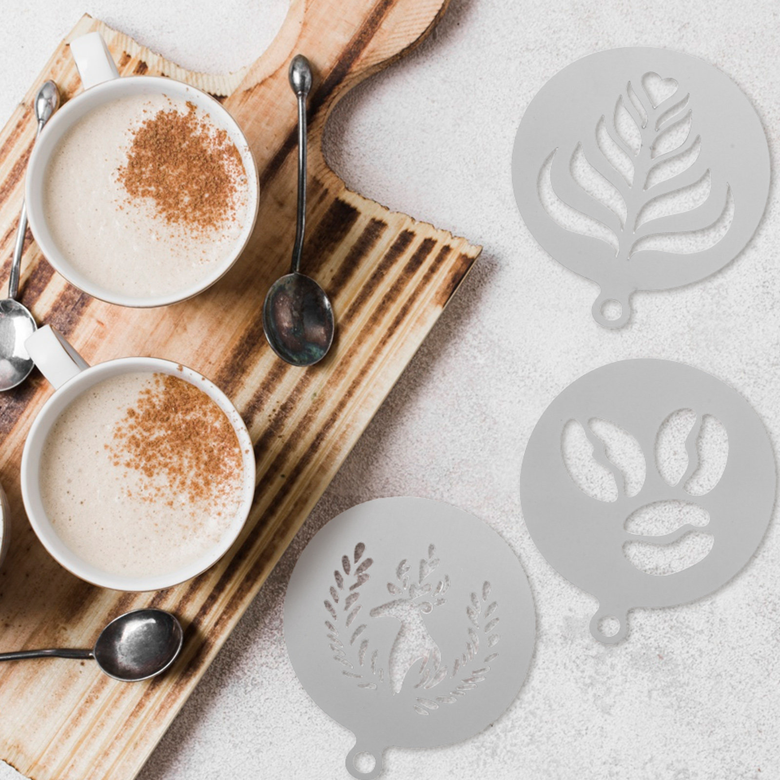 4-teiliges Premium Edelstahl K – Coffee Stencil Art Bewertung und Preis