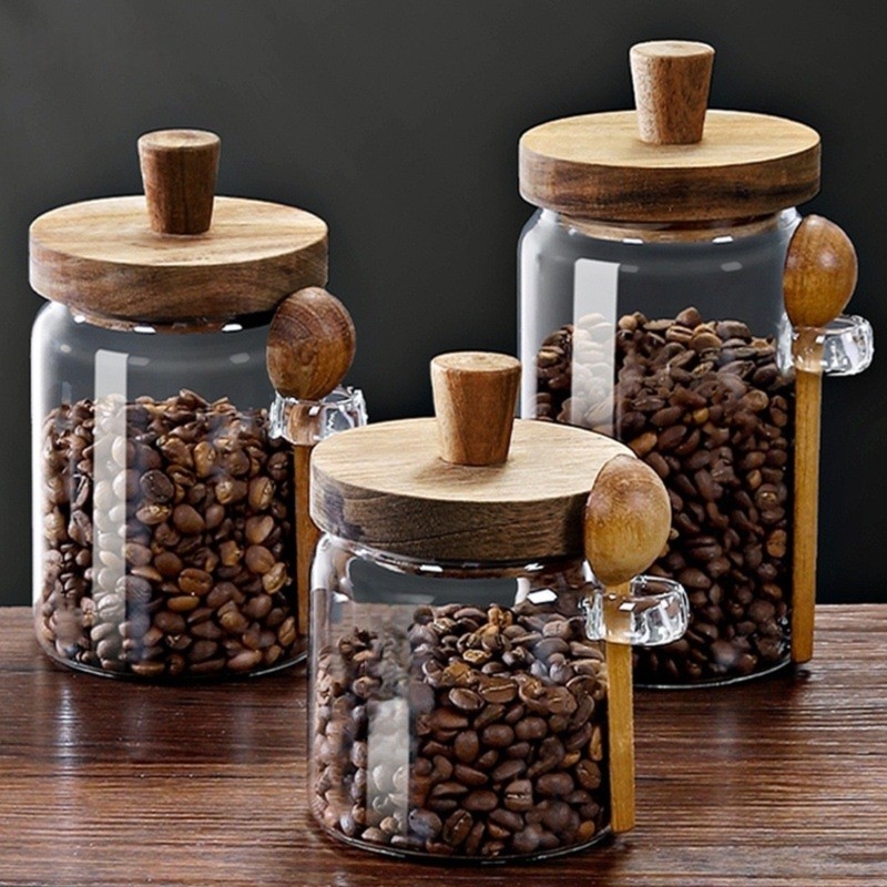 ABJI-Glasbehälter mit Holzdeck – Coffee Tea Canister Set Bewertung und Preis