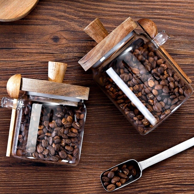 ABJI-Glasbehälter mit Holzdeck – Coffee Tea Canister Set Bewertung und Preis