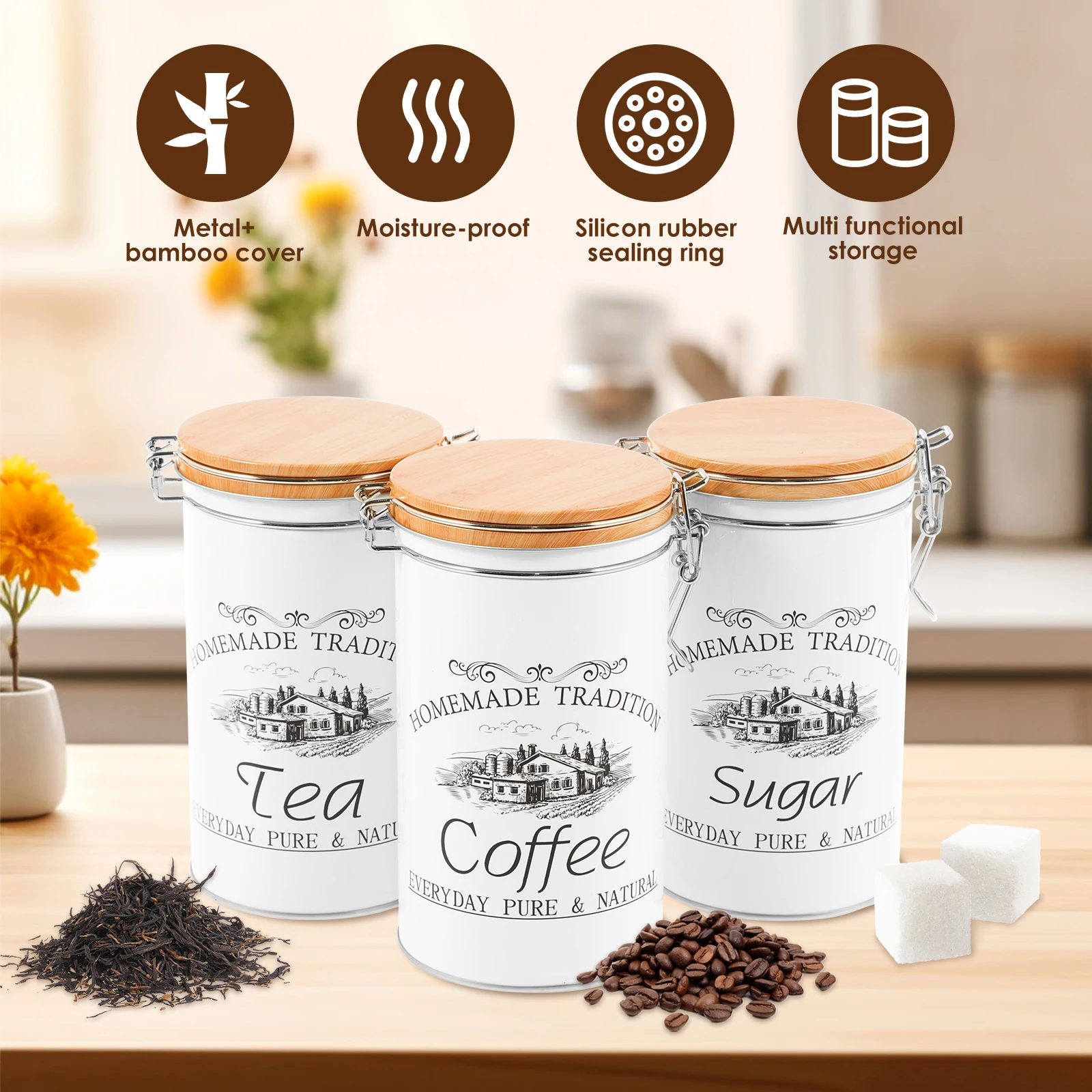 3 Teile/satz Tee Kaffee Zucker – Coffee Tea Canister Set Bewertung und Preis