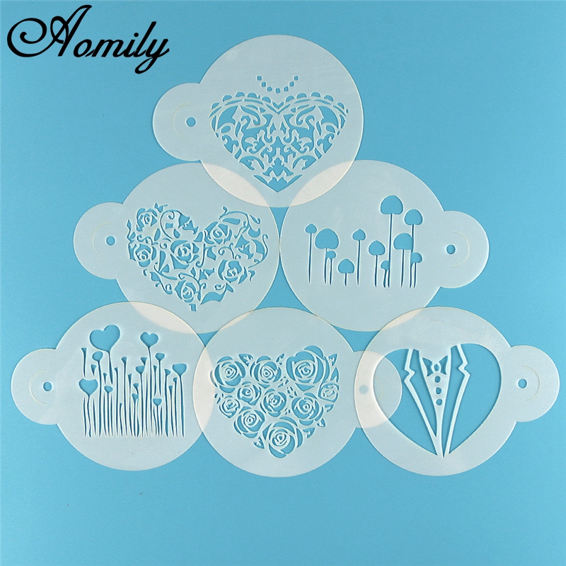 Aomily 6 teile/satz Valentinst – Coffee Stencil Art Bewertung und Preis