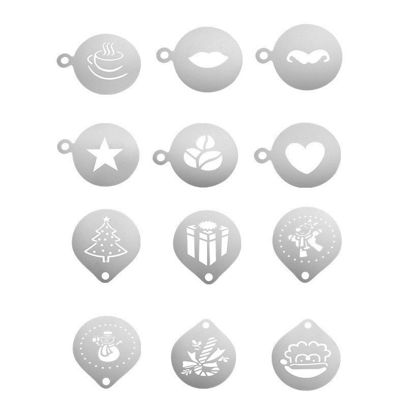 12 Stück Edelstahl Cafe Schaum – Coffee Stencil Art Bewertung und Preis