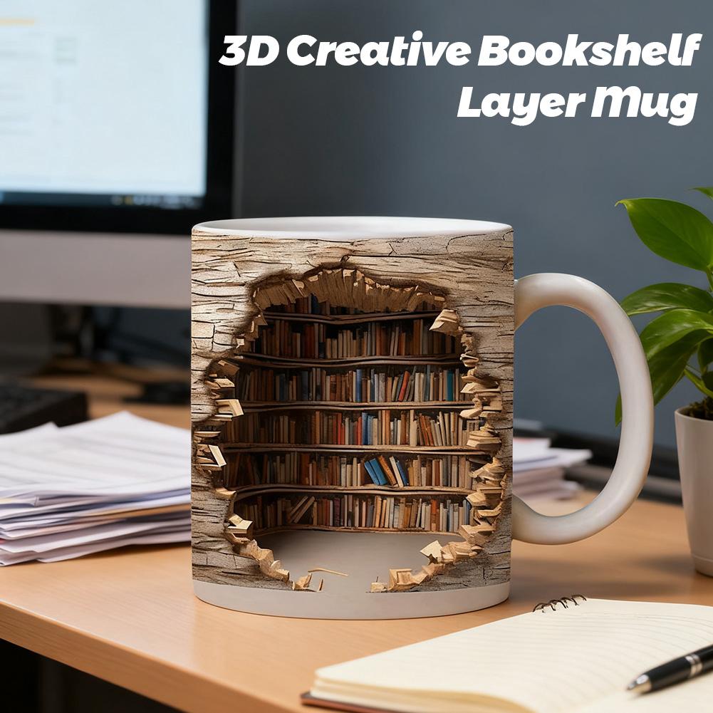 3D Kreative Raumdesign-Tassen  – Coffee Tea Library Bewertung und Preis