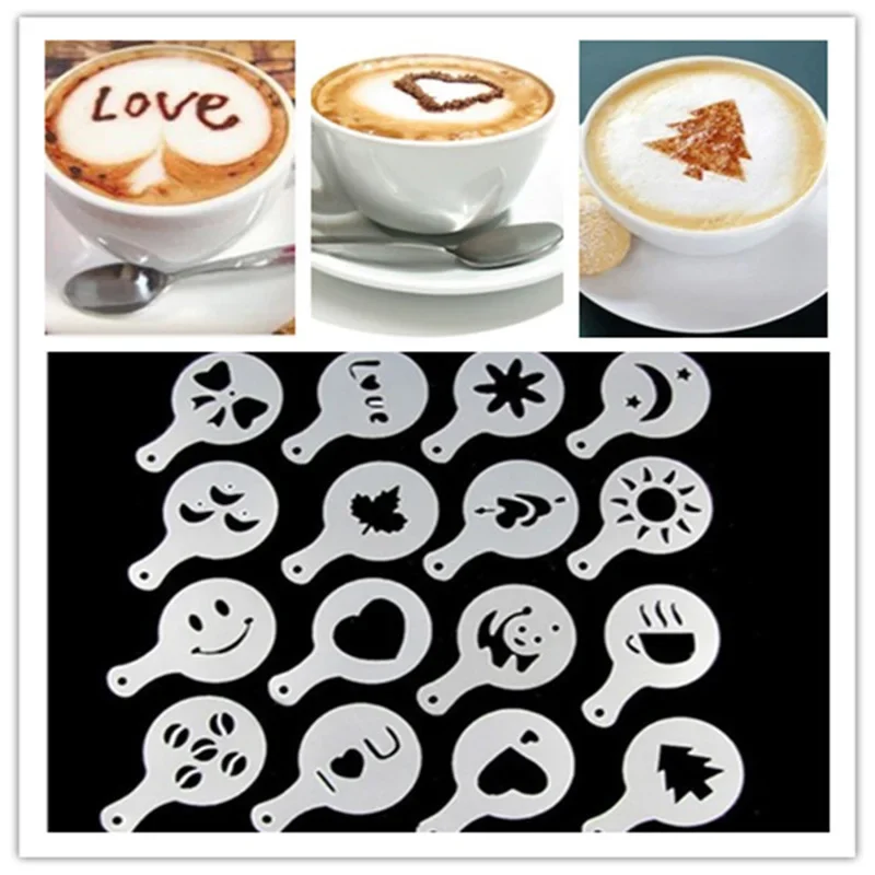 16 Teile/satz Kaffee Form Latt – Coffee Stencil Art Bewertung und Preis