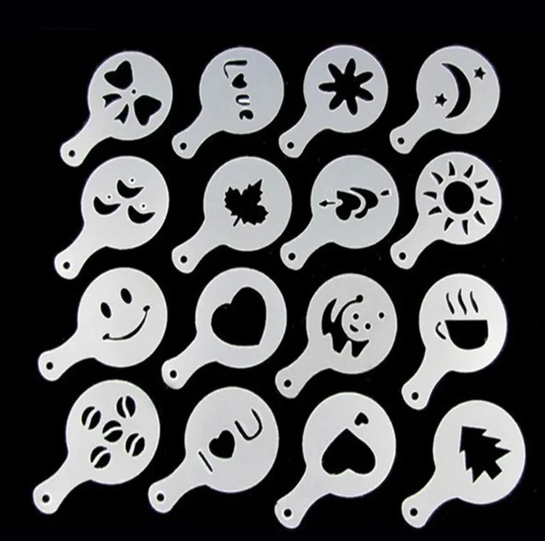 16 Teile/satz Kaffee Form Latt – Coffee Stencil Art Bewertung und Preis
