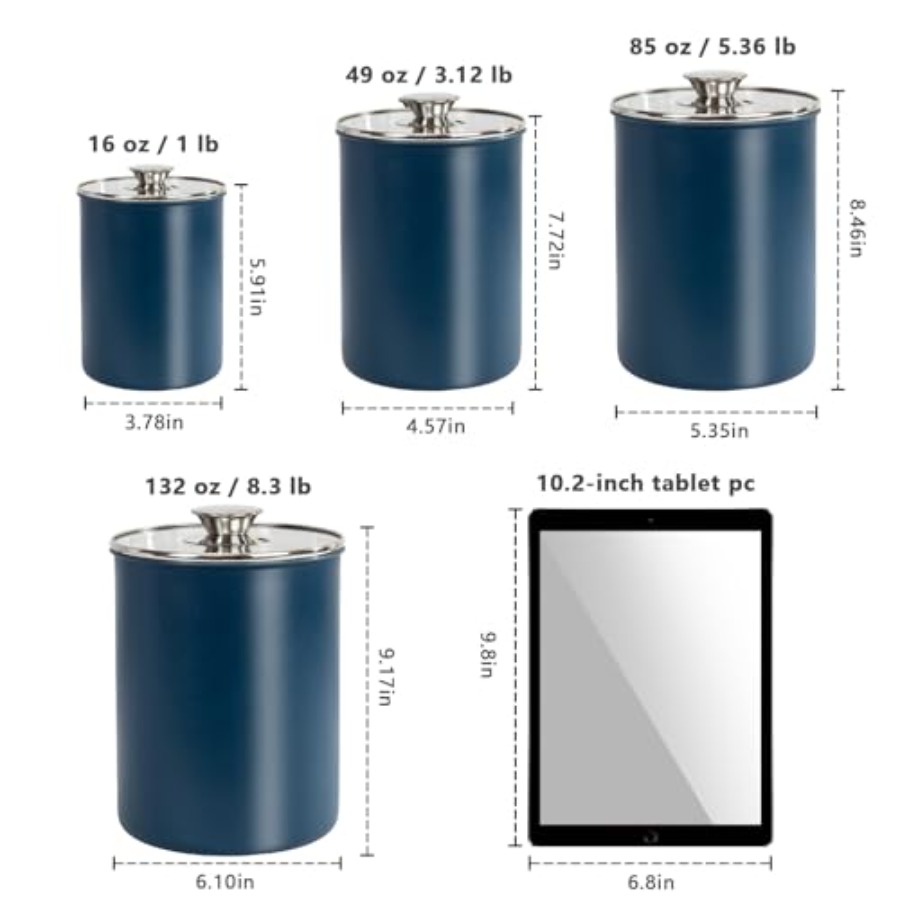 Edelstahl-Lebensmittelbehälter – Coffee Tea Canister Set Bewertung und Preis
