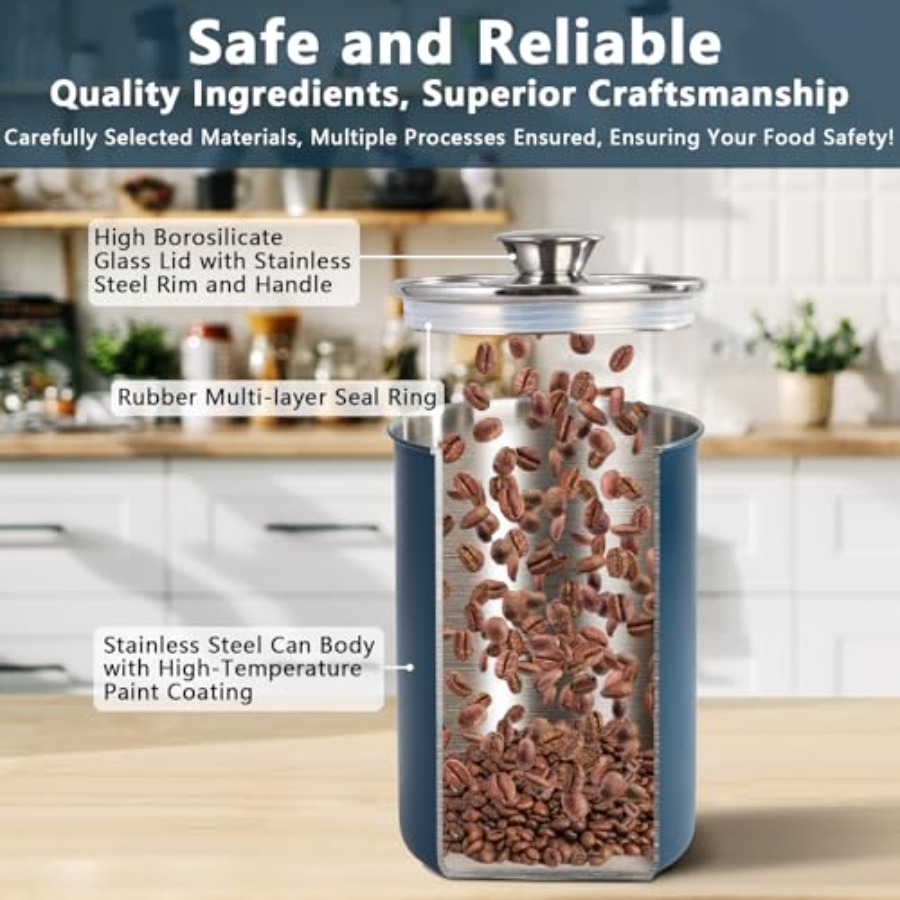 Edelstahl-Lebensmittelbehälter – Coffee Tea Canister Set Bewertung und Preis
