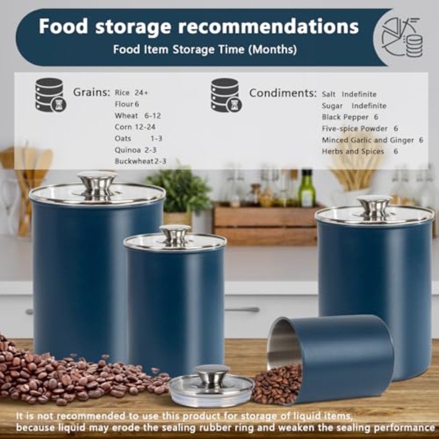 Edelstahl-Lebensmittelbehälter – Coffee Tea Canister Set Bewertung und Preis