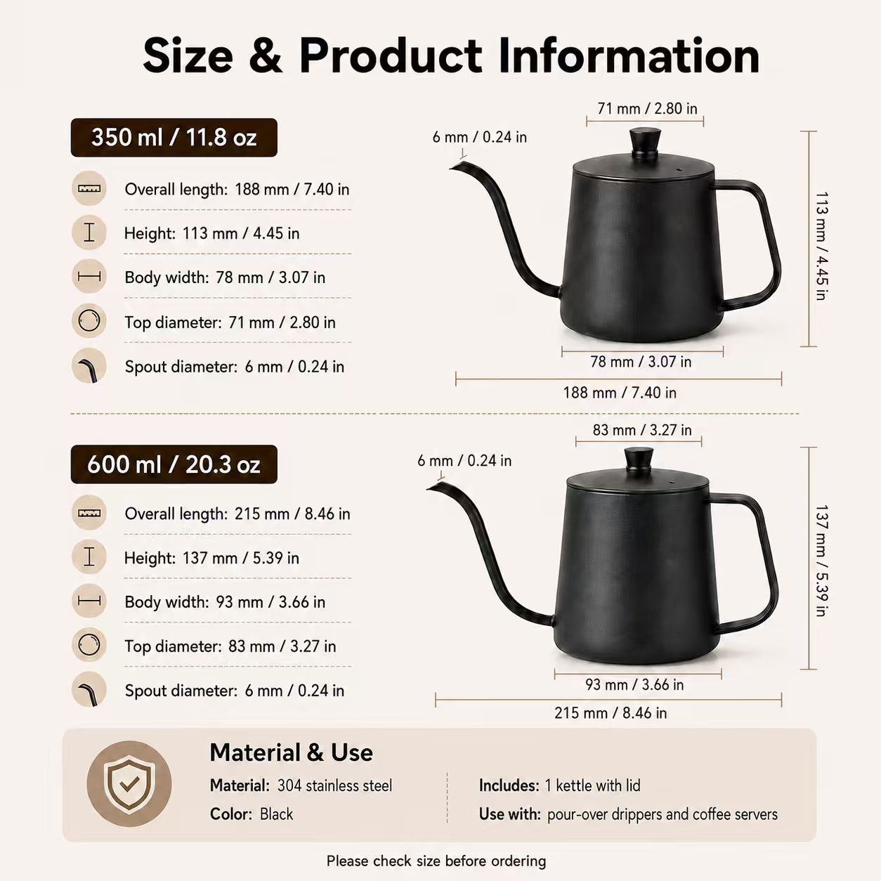 Kaffeekanne aus Edelstahl 304, – Coffee Tea Set Bewertung und Preis