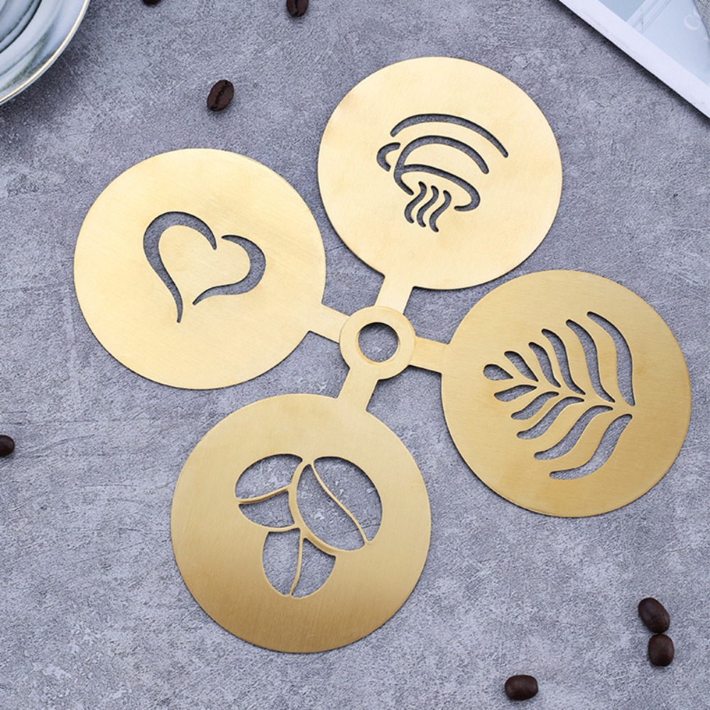 4-teiliges Edelstahl-Latte-Kaf – Coffee Stencil Art Bewertung und Preis