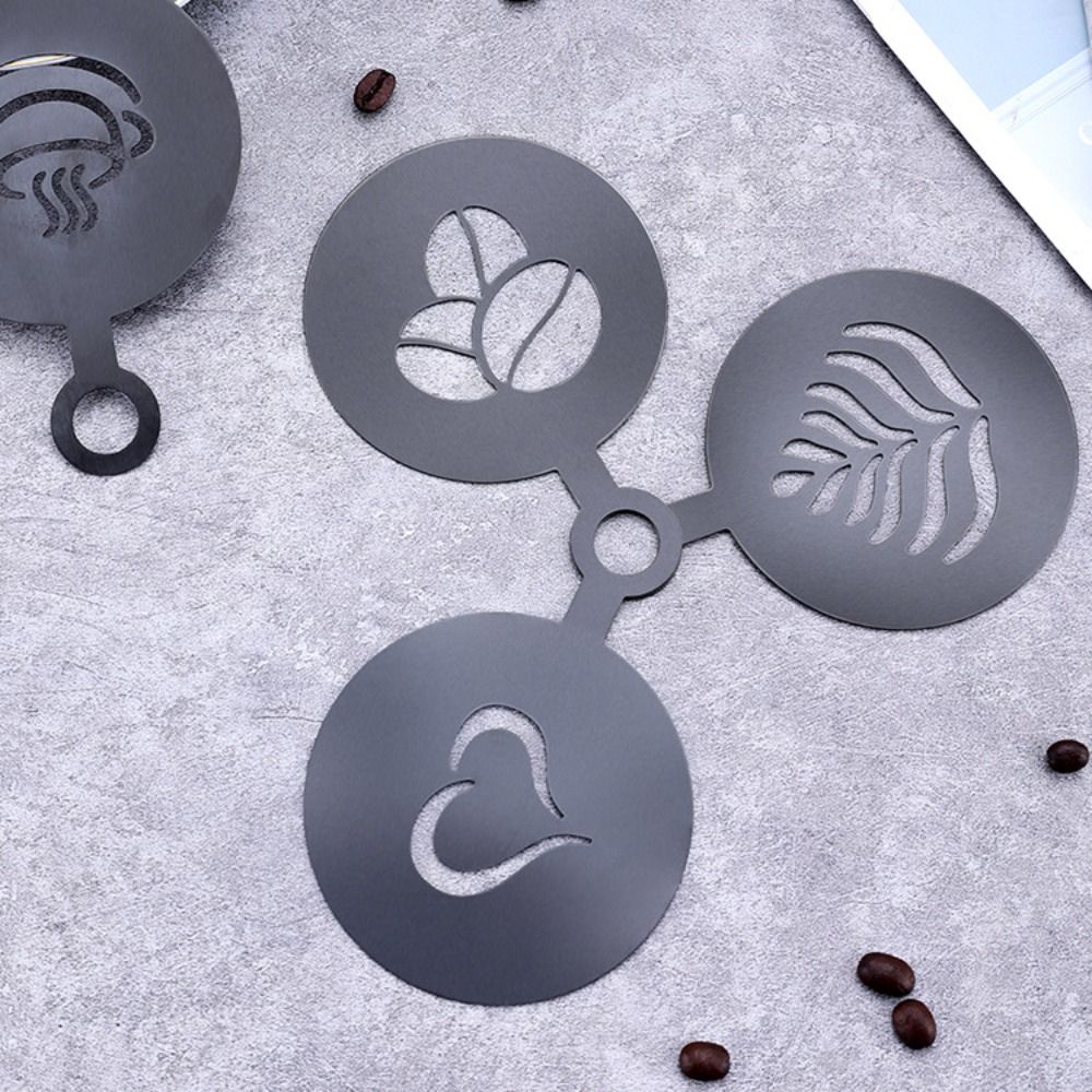 4-teiliges Edelstahl-Latte-Kaf – Coffee Stencil Art Bewertung und Preis