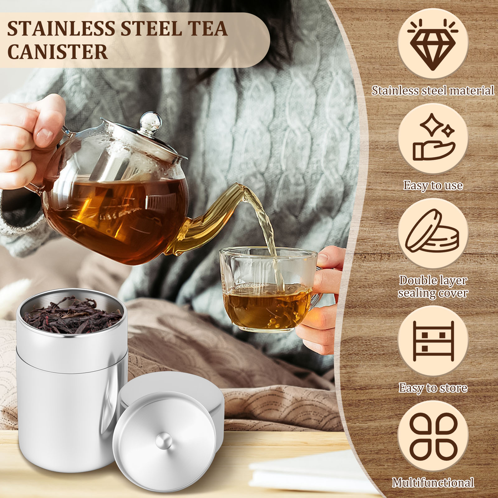 Edelstahl Tee Blatt Dosen Kani – Coffee Tea And Bean Leaf Bewertung und Preis