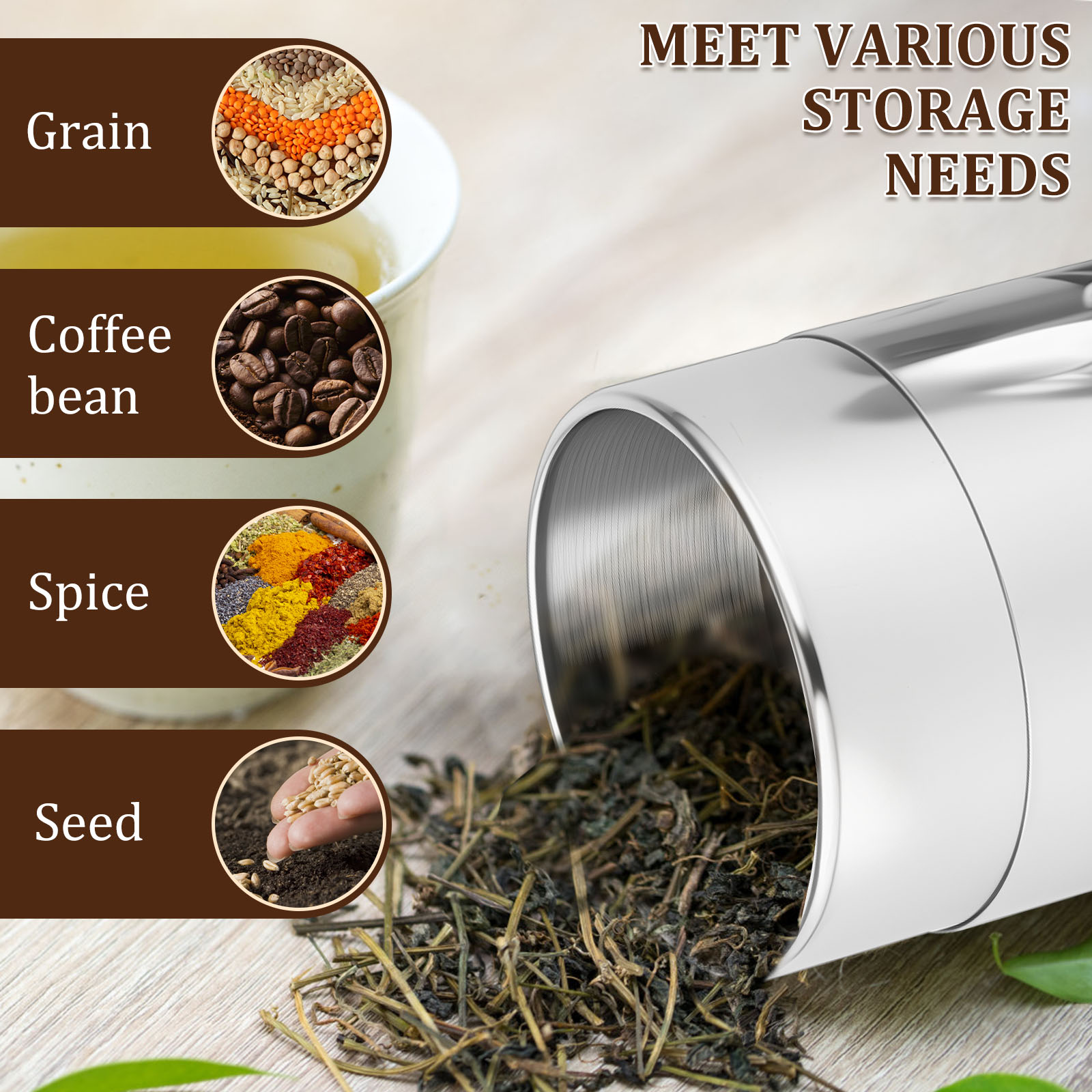 Edelstahl Tee Blatt Dosen Kani – Coffee Tea And Bean Leaf Bewertung und Preis